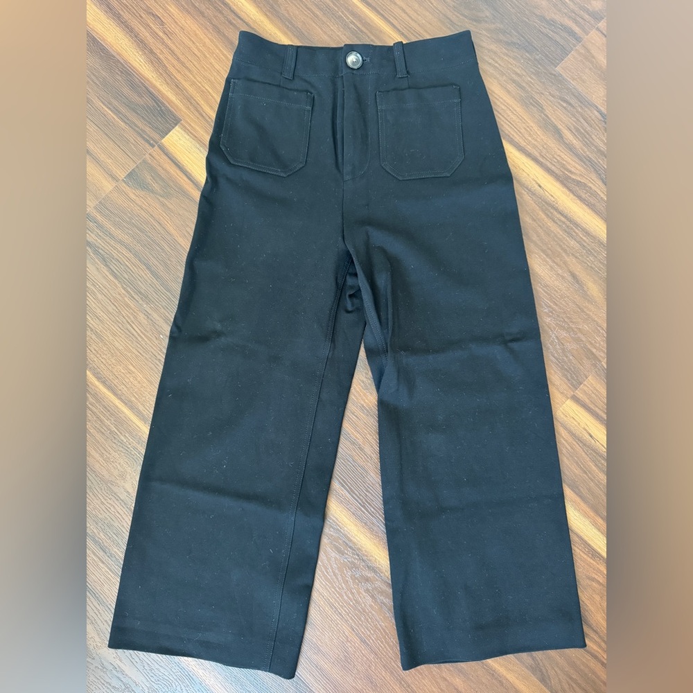 Anthropologie Colette Black Wide Leg Crop/ Petite